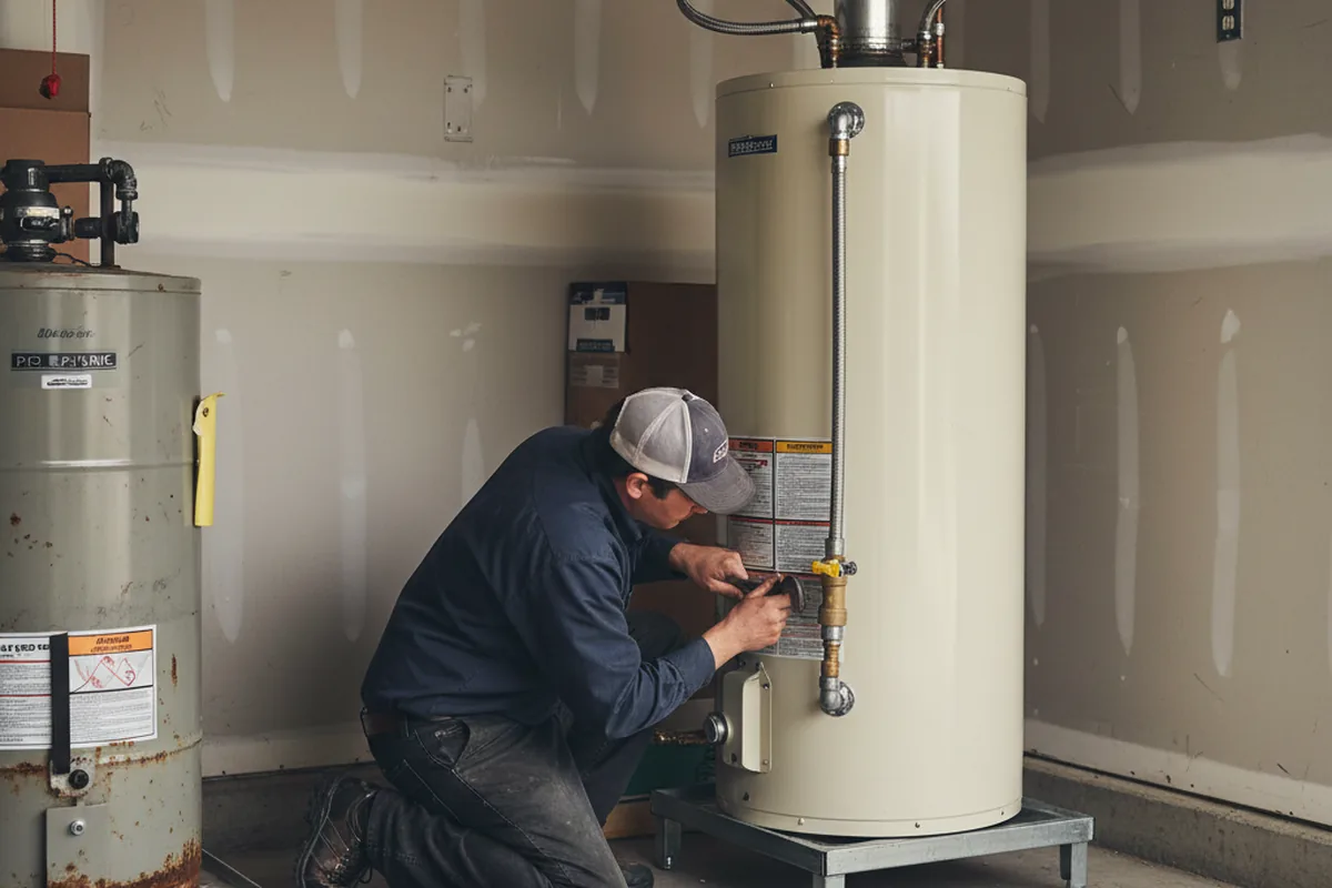 Water heater and shutoff valve replacement in Sturgeon Bay